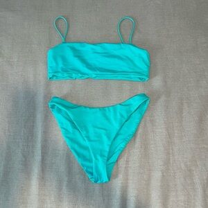 Lulu's Aqua Bikini. Top: S, Bottoms: XS.